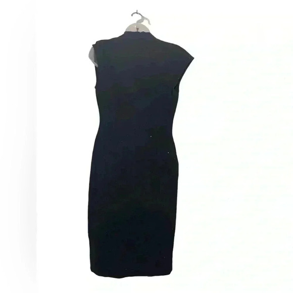 St. John Black Embellished Knit Sheath Dress Size 8 - Picture 4 of 4